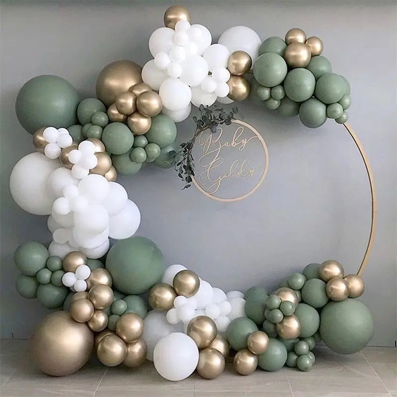 pcs Green Sage Balloon Arch Kit Balloons Garland Wedding Decoration Matte White Ballon Birthday Party Baby Shower Decor Inflatable Decorations