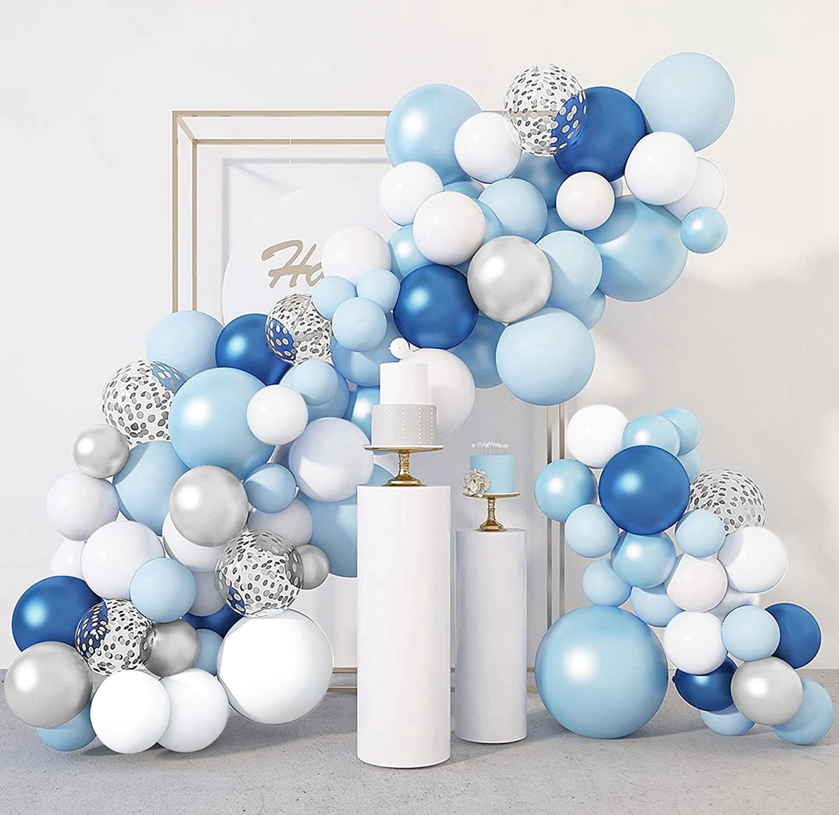 Blue Macaron Balloon Garland Arch Kit Birthday Party Decor Foil Latex Ballon Wedding Baby Shower Kids Baloon Inflatable Decorations