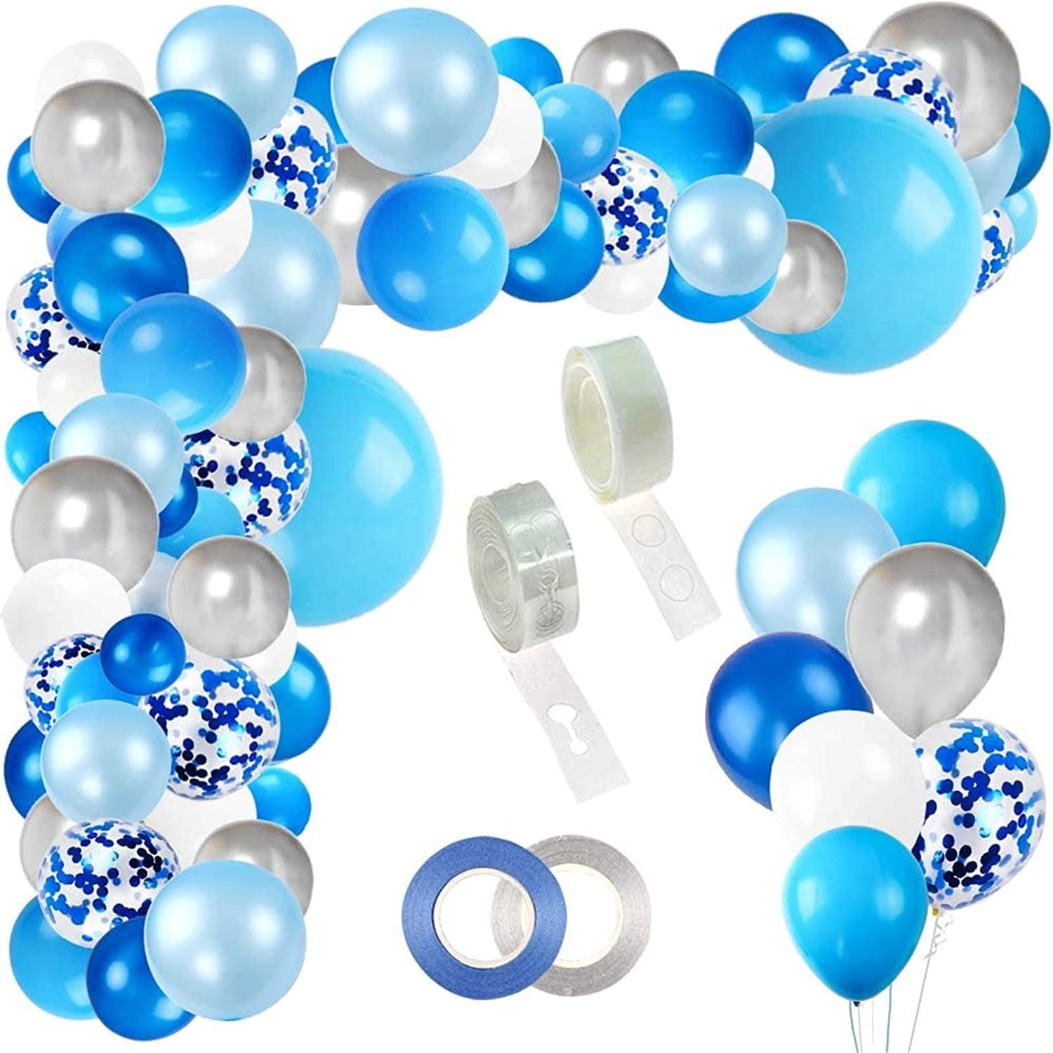 Blue Confetti Latex Balloon Set Happy Birthday Letter Banner th Party Decoration Supplies Inflatable Decorations