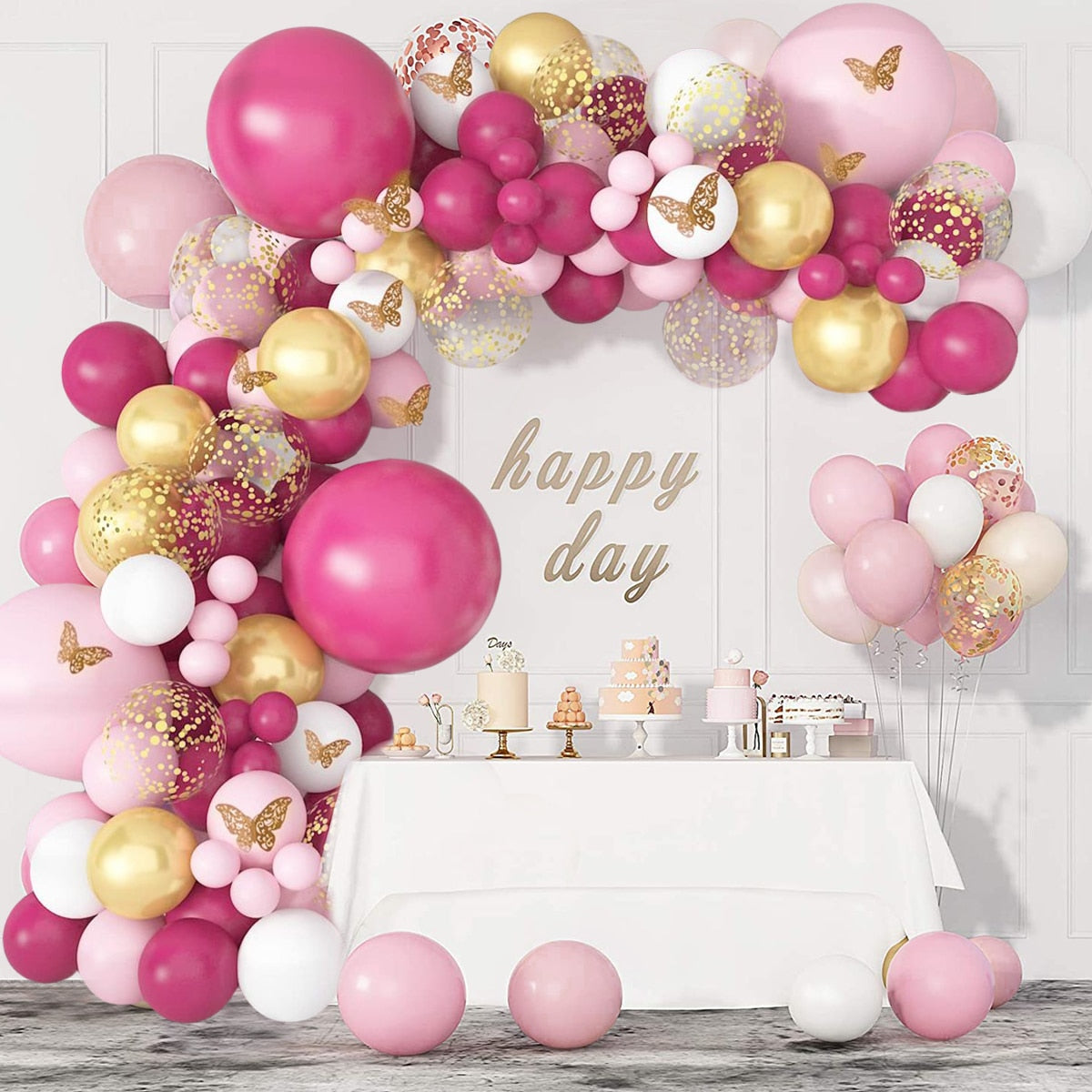 Macaron Pink Balloon Garland Arch Kit Wedding Birthday Party Decoration Kids Globos Gold Confetti Latex Ballon Baby Shower Girl Inflatable Decorations