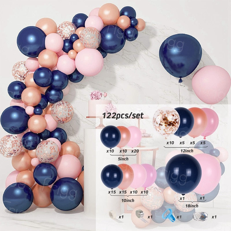 Blue Macaron Balloon Garland Arch Kit Birthday Party Decor Foil Latex Ballon Wedding Baby Shower Kids Baloon Inflatable Decorations