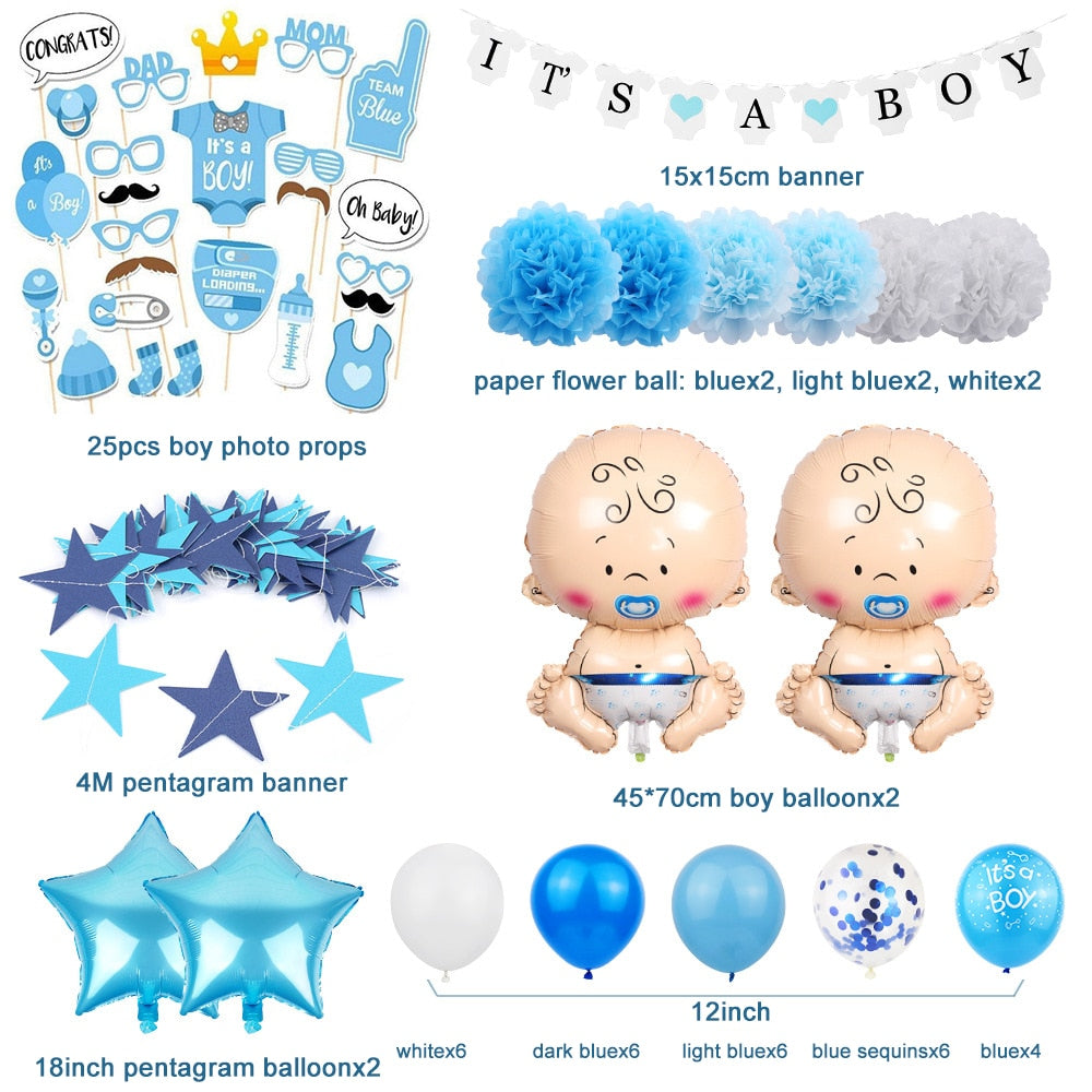 Baby Boy Girl Gender Reveal Party Decorations Balloon Blue Pink Balloon Arch Set for Kids Baby Shower Party Supplies PartyDecorHQ