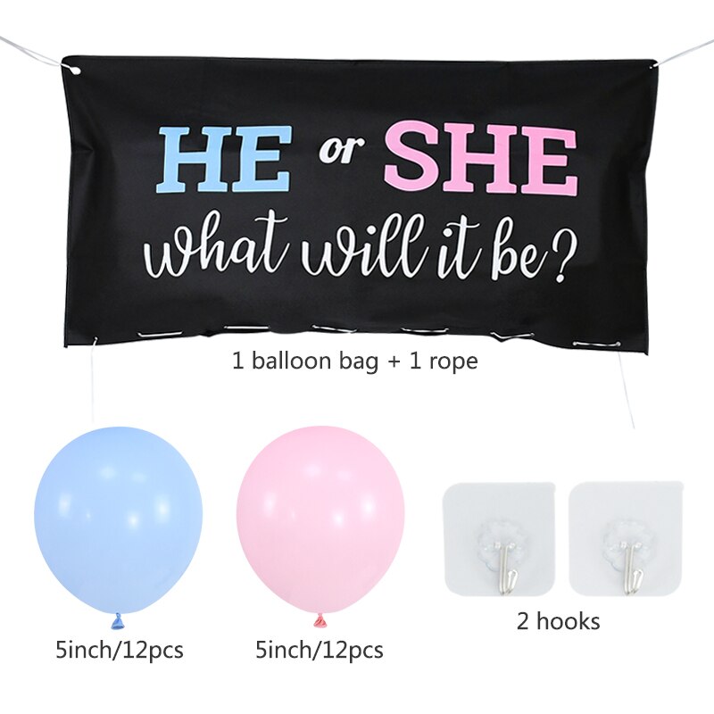 Gender Reveal Balloon Bag will Drop Baby Shower Reavel Party Backdrop Decoration Props 