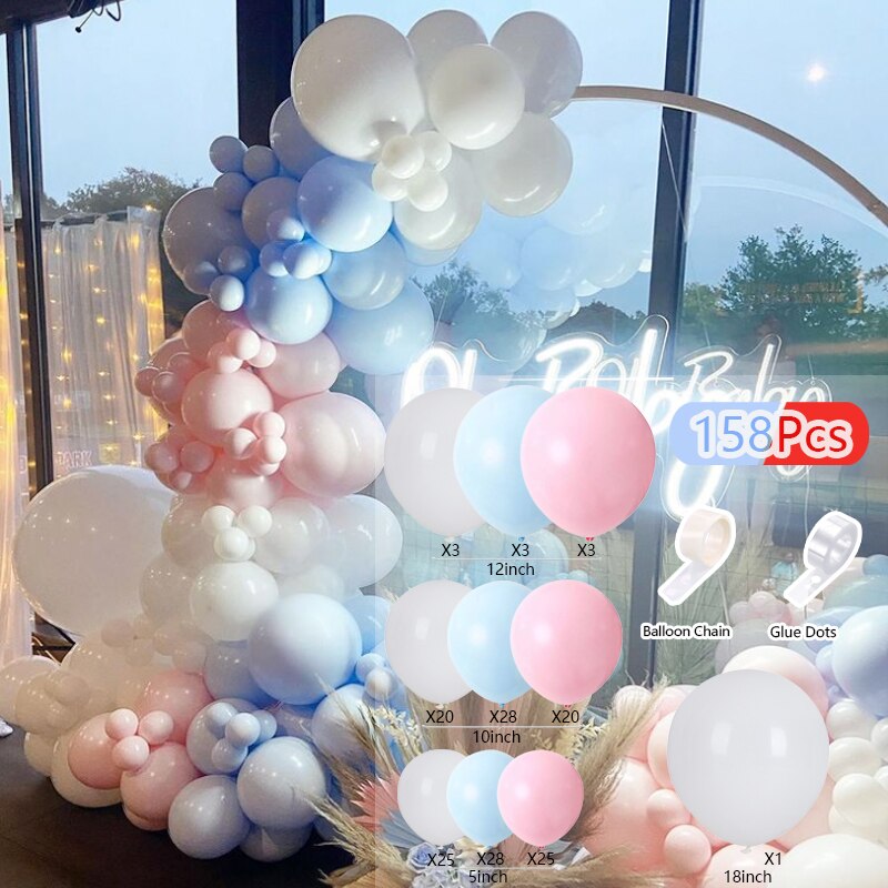 Pcs Balloons Arch Set White Blue Pink Balloon Garland Birthday Baby Baptism Shower Wedding Party Kit Decoration Inflatable Decorations