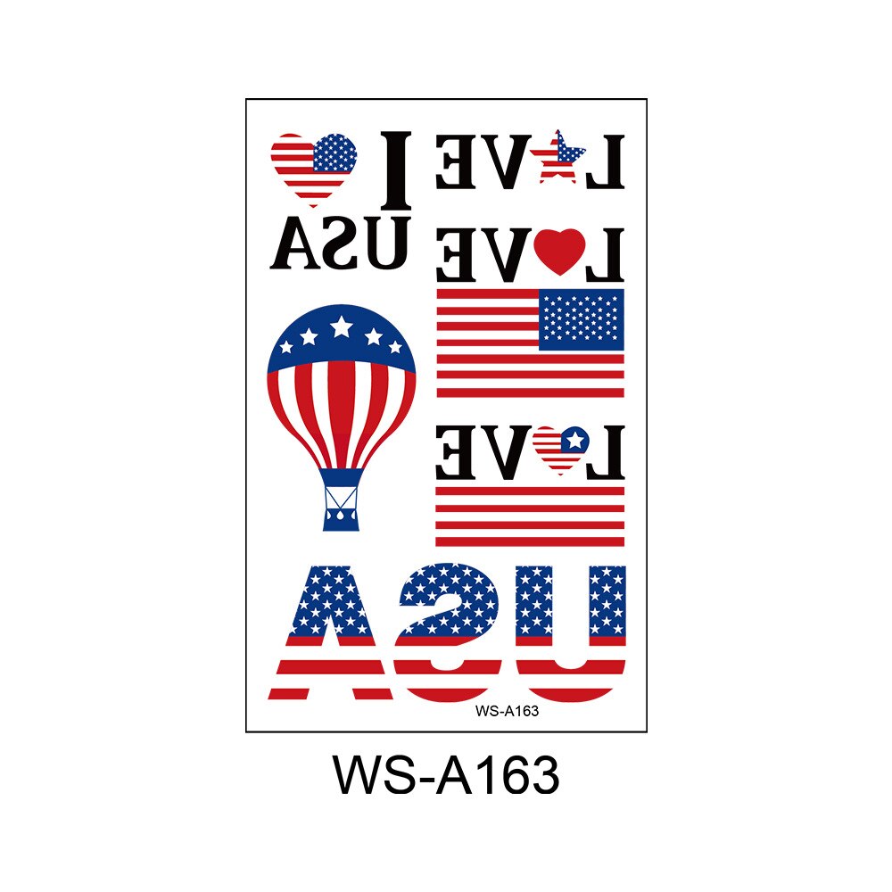 Independence Day Tattoo Stickers USA Festival Disposable Fake American National Party Decoration Supplies 