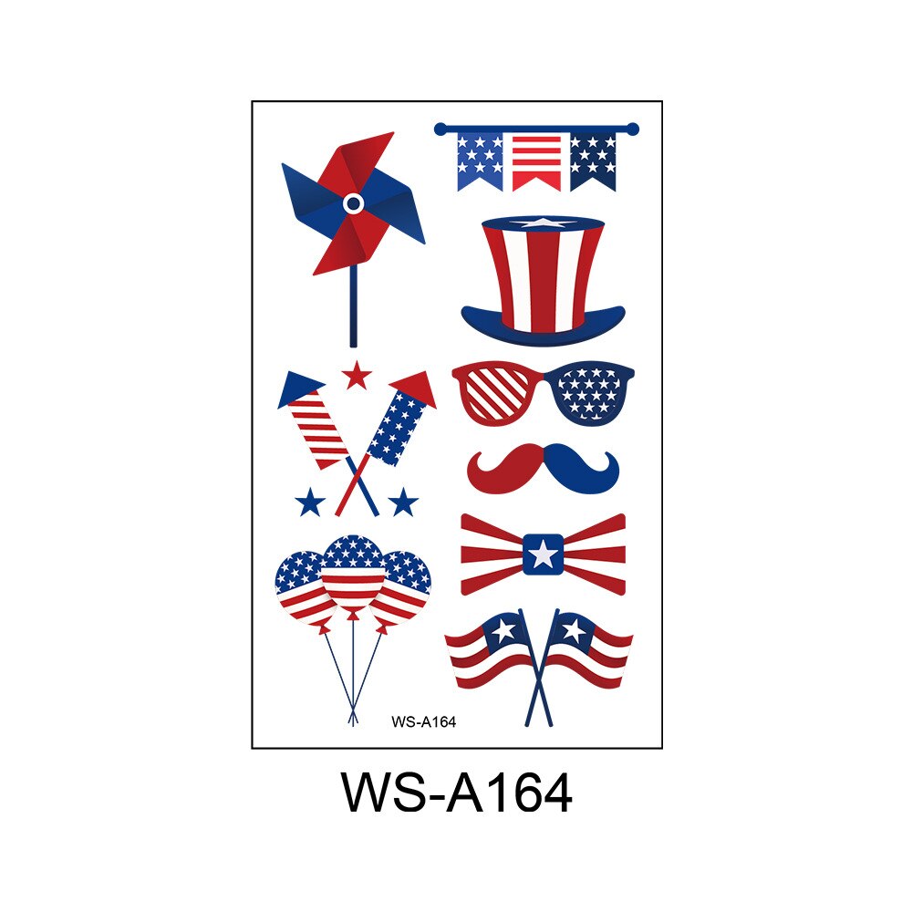 Independence Day Tattoo Stickers USA Festival Disposable Fake American National Party Decoration Supplies 