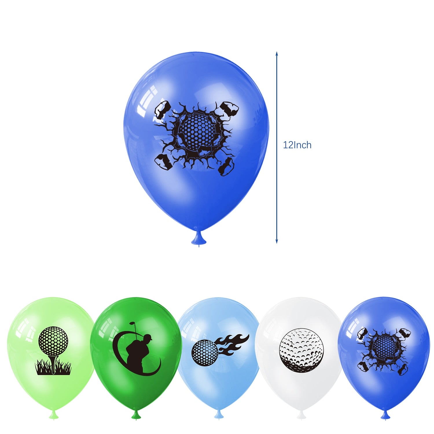 Golf Theme Birthday Party Decoration Latex Balloons Set Happy Banner Cake Topper Sport Supplies 