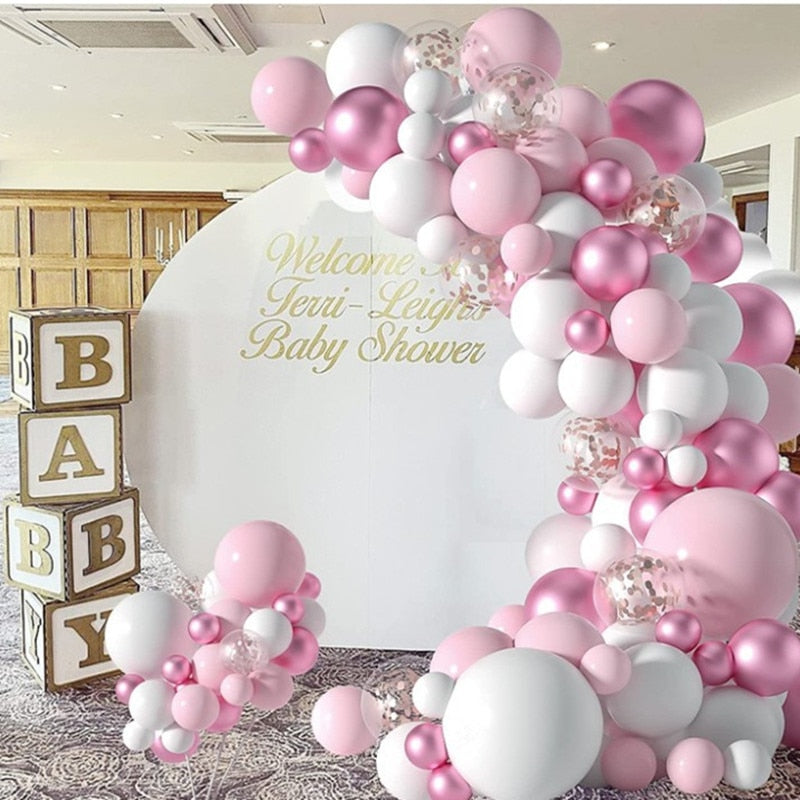 pcs Pink Balloon Arch Kit Garland Stand Wedding Decoration Macaron White Globos Happy Birthday Party Baby Shower Decor Inflatable Decorations