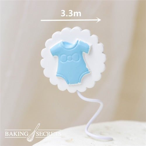 Gender Reveal Cake Decoration Blue Pink Baby Boy Girl Toppers Bottle Stroller Happy Birthday Cupcake Topper Baking 