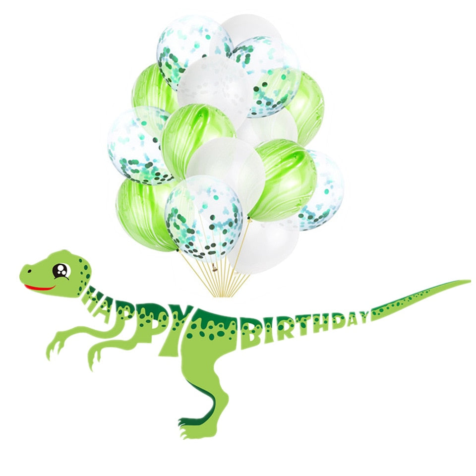 Dinosaur themed Banner meter Dino shape Jungle Safari Party Baby Shower Kids Boys Birthday Decoration 