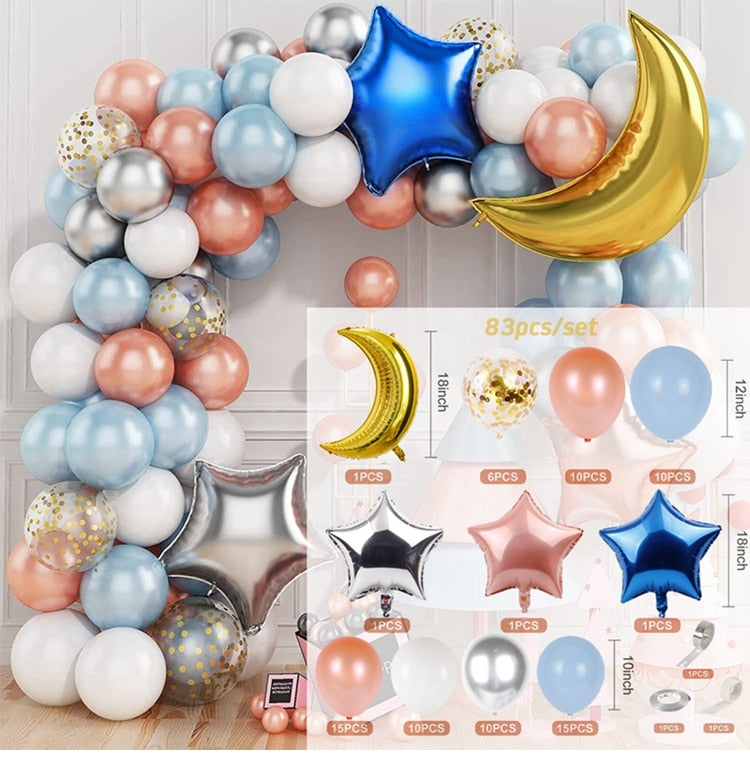 Blue Macaron Balloon Garland Arch Kit Birthday Party Decor Foil Latex Ballon Wedding Baby Shower Kids Baloon Inflatable Decorations