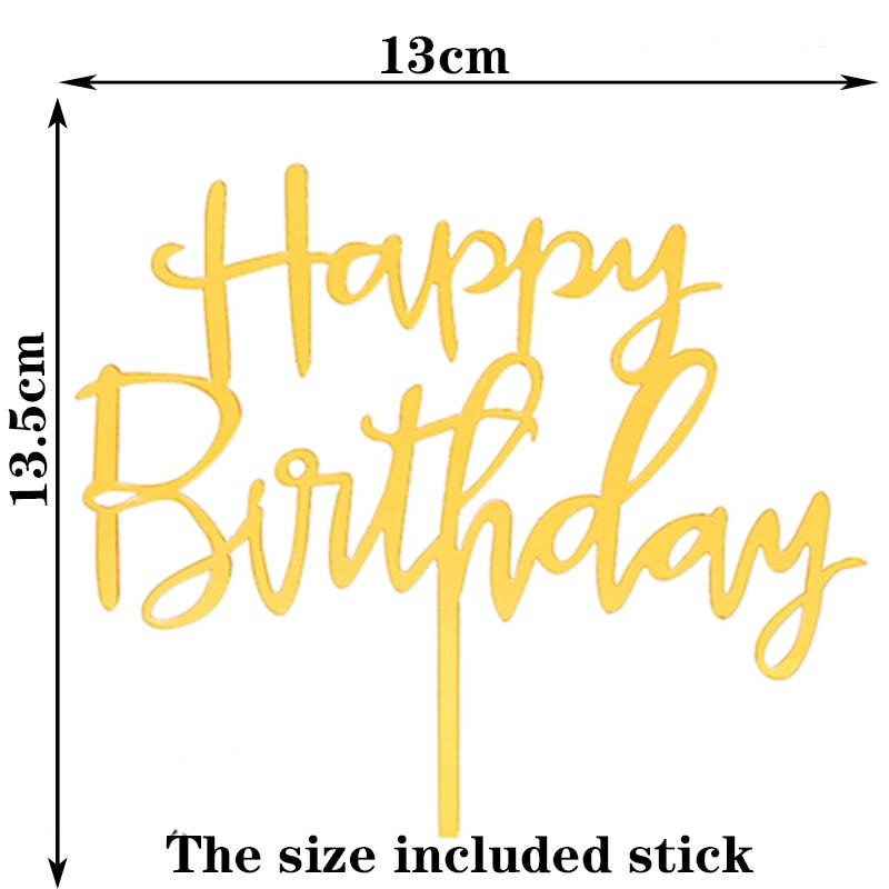 Happy Birthday Cake Topper Acrylic Letter Toppers Party Supplies Black Decorations Boy Designs 