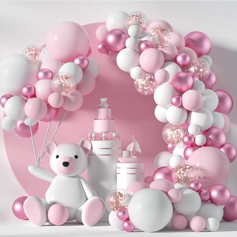 pcs Pink Balloon Arch Kit Garland Stand Wedding Decoration Macaron White Globos Happy Birthday Party Baby Shower Decor Inflatable Decorations