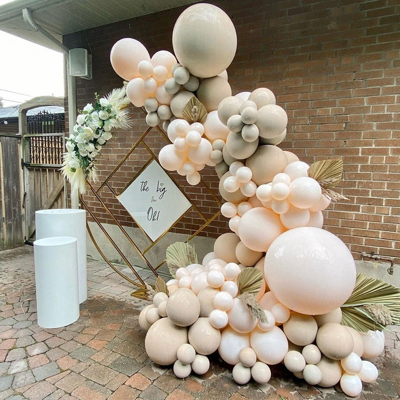 pcs Apricot Balloon Arch Mariage Kit Garland Stand Wedding Decoration Macaron Globos Happy Birthday Party Baby Shower Decor Inflatable Decorations