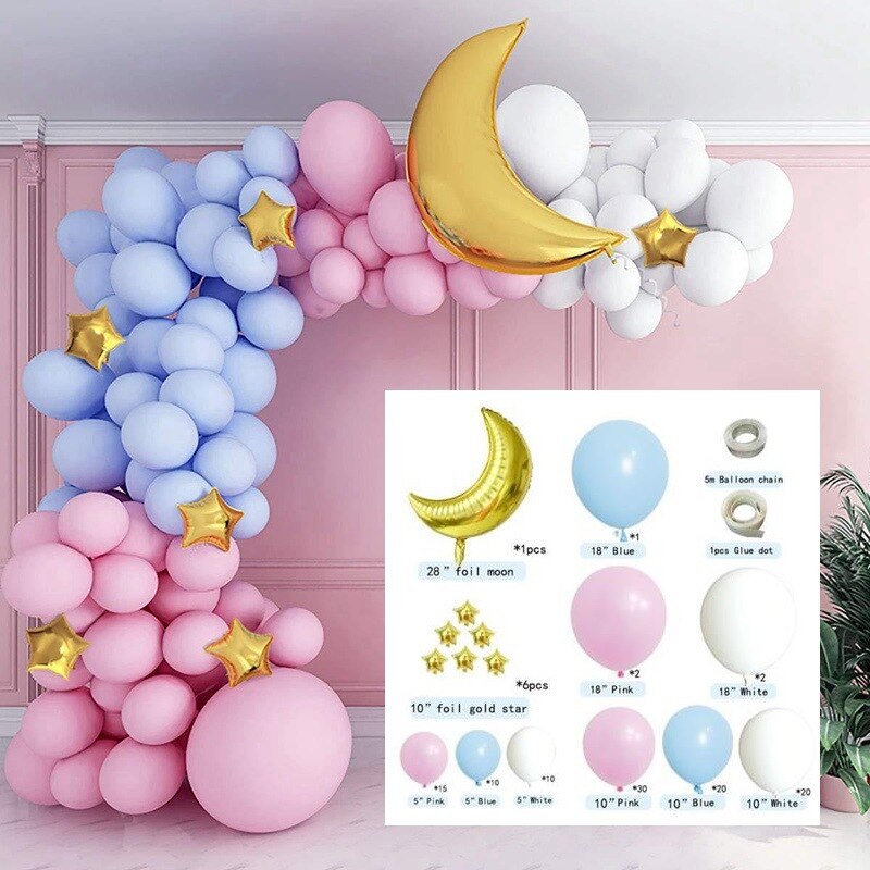 pcs Macaron Blue Pink Latex Balloon Arch Garland Kit Wedding Birthday Party Gender Reveal Baby Shower Christening Decor Inflatable Decorations