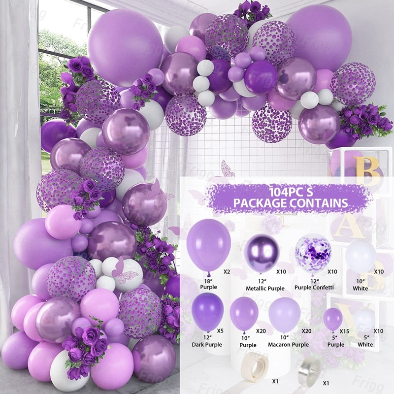 Birthday Purple Balloon Garland Arch Kit Party Decoration Baby Shower Wedding Baloon Decor st Supplies Inflatable Decorations