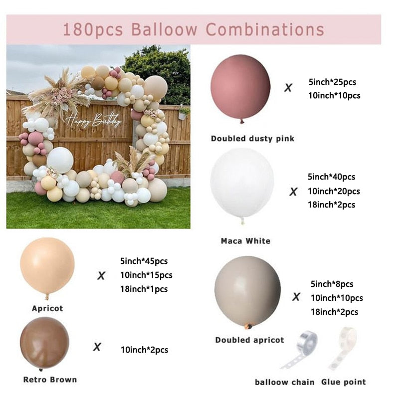 Rose Gold Balloon Garland Arch Kit With 18 Inch White Balloon Women Girls Birthday Party Wedding Hen Party Ballon Anniversaire PartyDecorHQ