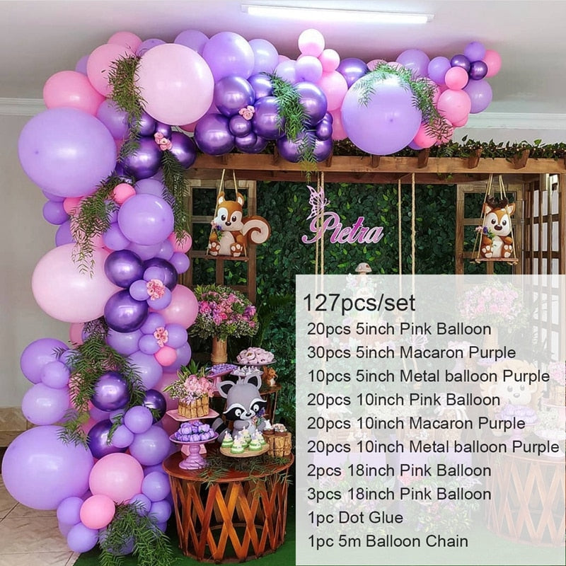 Birthday Purple Balloon Garland Arch Kit Party Decoration Baby Shower Wedding Baloon Decor st Supplies Inflatable Decorations