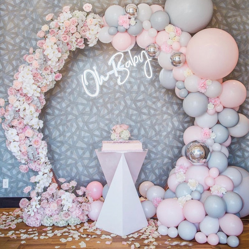 Balloons Arch Set Pink White Green Baloon Garland Baby Baptism Shower Balloon Kit Birthday Party Wedding Decoration 