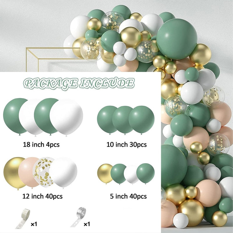 Rose Gold Balloon Garland Arch Kit With 18 Inch White Balloon Women Girls Birthday Party Wedding Hen Party Ballon Anniversaire PartyDecorHQ