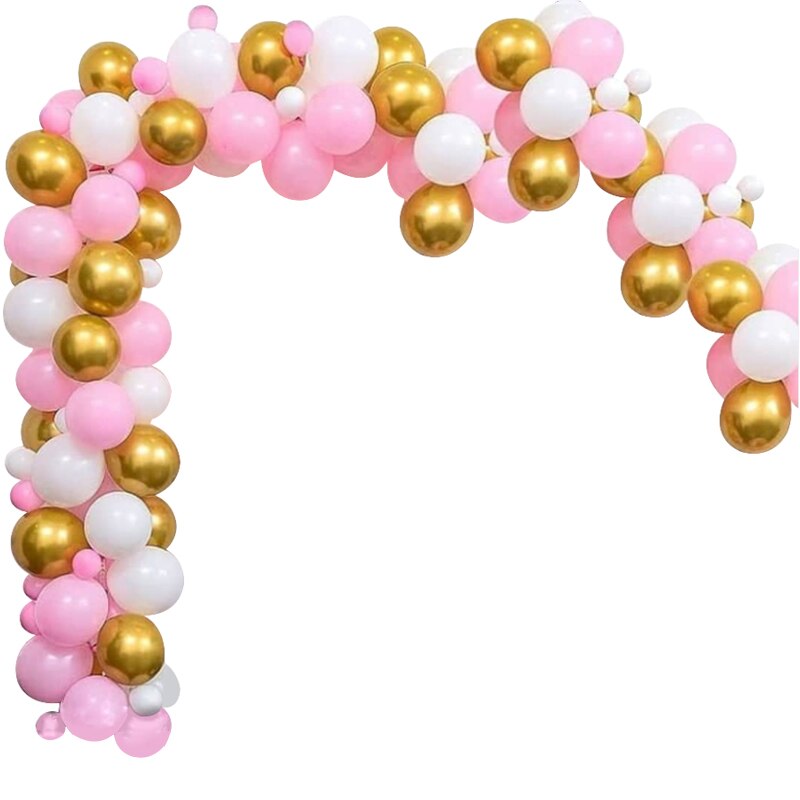 Balloons Arch Set Pink White Golden Birthday Party English Aluminum film Balloon Garland Baby Baptism Shower Decoration Inflatable Decorations