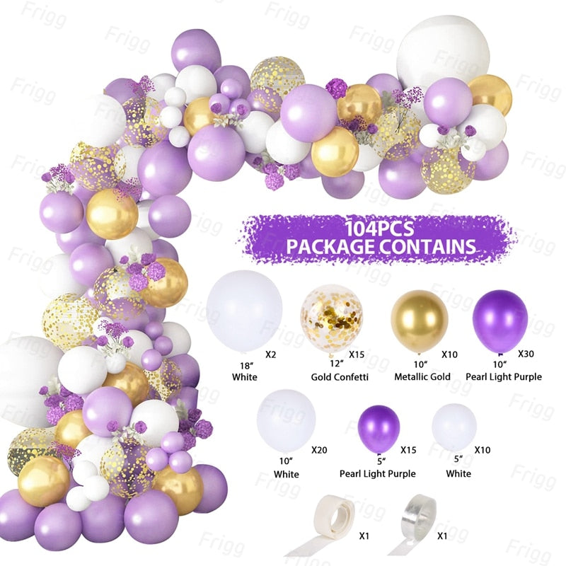 Birthday Purple Balloon Garland Arch Kit Party Decoration Baby Shower Wedding Baloon Decor st Supplies Inflatable Decorations